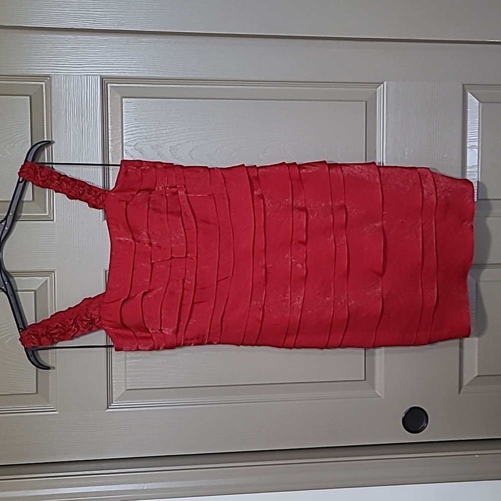 Collections by dress barn red ruffle dress size 10
